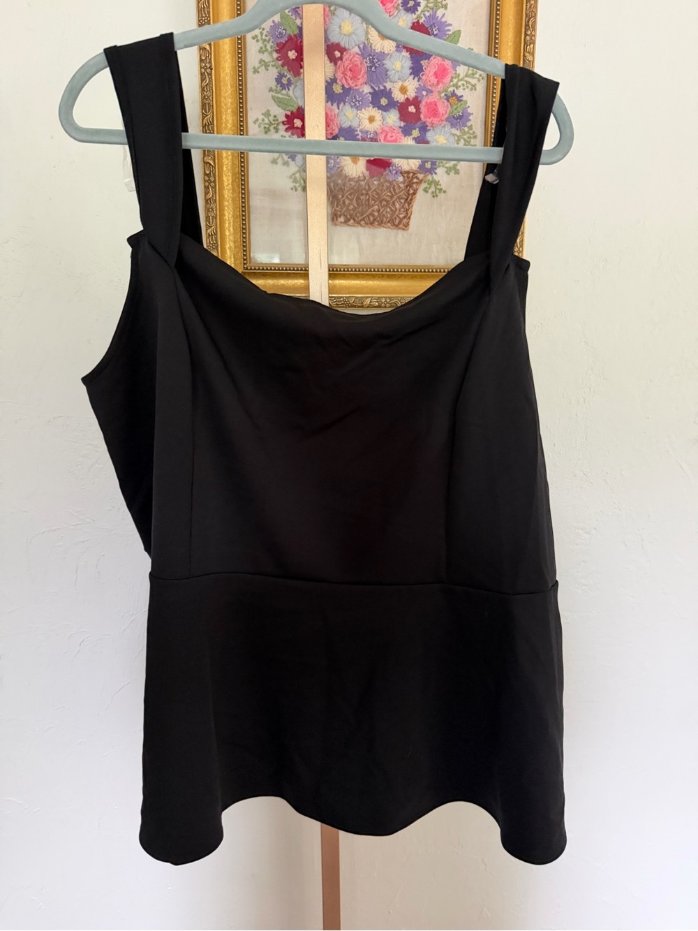 Worthington Black Wide-Strap Peplum Tank Size 2X NWT